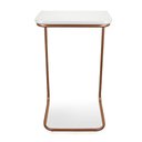 Ver imagem 3 de Mesa Lateral Tampo Multiuso P/ Sofá Base Bronze Branco