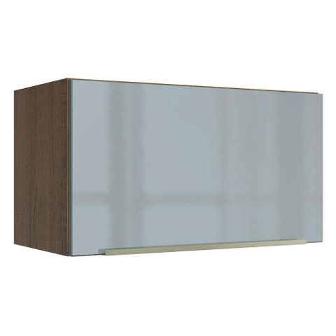 Armário Aéreo Madesa Lux 60 cm 1 Porta Basculante Rustic/Cinza