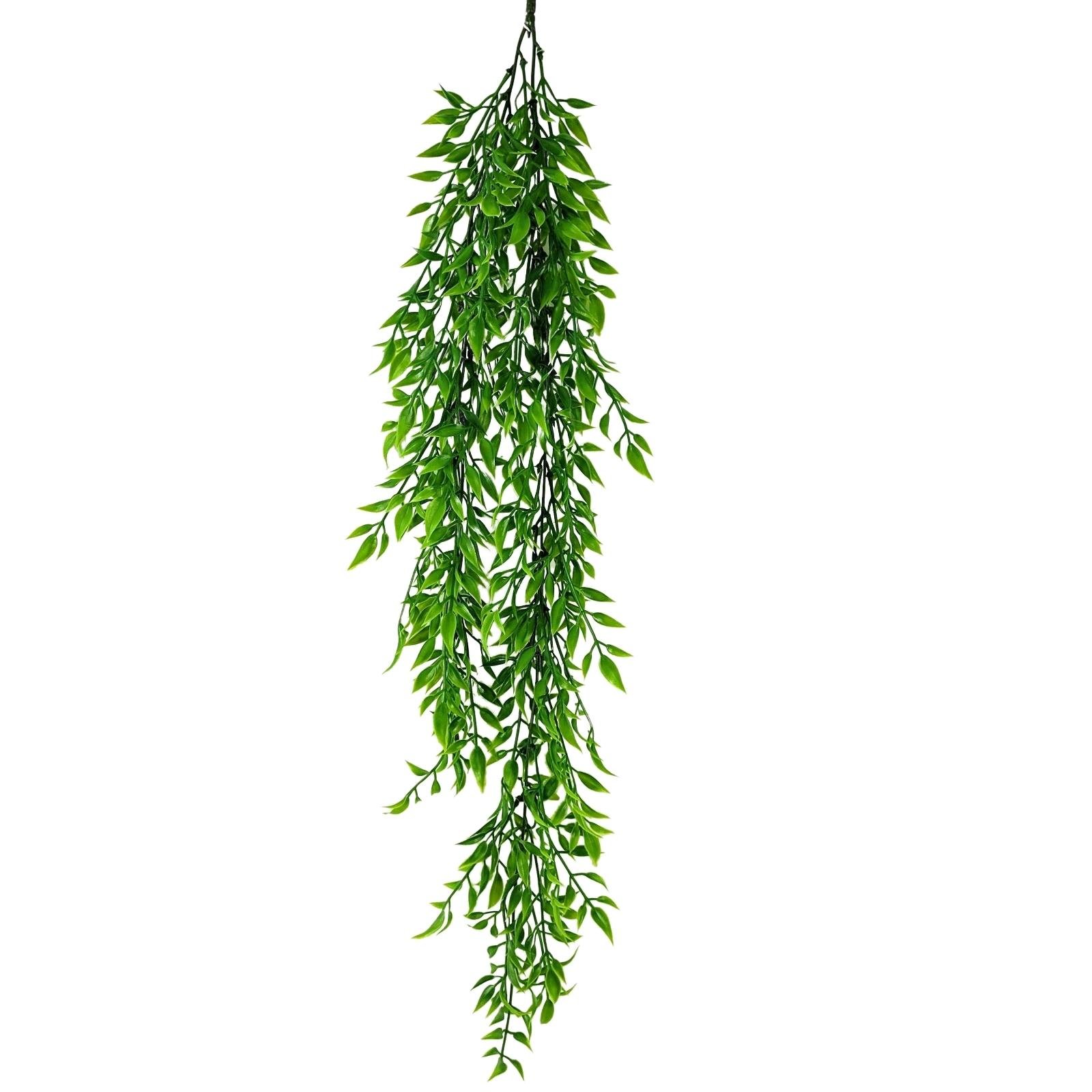 Pendente Folhas Verde 75x15x8cm Planta Artificial Permanente - 1