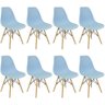 Kit 8 Cadeiras Charles Eames Eiffel Wood Design Azul Claro - 3