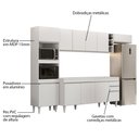 Ver imagem 3 de Armário de Cozinha Modulada 5 Peças CP16 Balcão sem Tampo Branco - Lumil Lumil Móveis