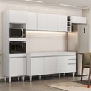 Ver imagem 2 de Armário de Cozinha Modulada 5 Peças CP16 Balcão sem Tampo Branco - Lumil Lumil Móveis
