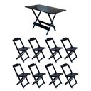 Ver imagem 1 de Conjunto Mesa De Madeira Dobravel 120X70 Preto 8 Cadeiras - Marrom