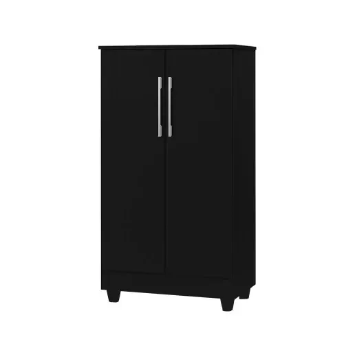 Ver imagem 2 de Armário Smart Organizador Multiuso 2 Portas com 3 Prateleiras Internas:preto