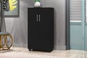 Ver imagem 1 de Armário Smart Organizador Multiuso 2 Portas com 3 Prateleiras Internas:preto