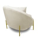 Ver imagem 7 de Poltrona Decorativa Orgânica Pé de Metal Dourado Zaya Bouclê Bege C05 - D’Rossi