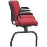 Cadeira Longarina 3 Lugares Aeroporto Recepção Preto Baixa Flexi P03 Vinil Vermelho - lyam Lyam Deco - 5