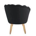 Ver imagem 4 de Poltrona Decorativa Pétala Veludo Preto Claro Pés Palito