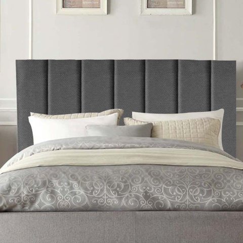 Cabeceira Carla Pé Plástico 195cm King Size para Cama Box Quarto Linho Cinza - Gat Magazine