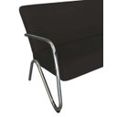 Ver imagem 2 de Namoradeira Decorativa Bela Couro Preto Braço Cromado