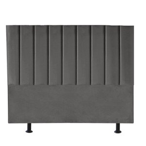 Cabeceira Estofada Queen 160CM Cora Suede Cinza Grafitte - D A DECOR D&A Decor
