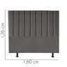 Cabeceira Estofada Queen 160CM Cora Suede Cinza Grafitte - D A DECOR D&A Decor - 3