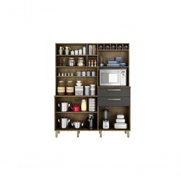 Armario Para Cozinha 7 Portas Monte Rey Cinamomo/grafite - 3