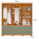 Ver imagem 4 de Guarda Roupa Solteiro com Cômoda Atena com Cômoda Vittoria 2 Portas de Correr 6 Gavetas MDP