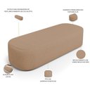 Ver imagem 7 de Kit 02 Puffs Decorativos Orgânicos para Living Quarto 195cm Doha W01 Linho Bege Escuro - Lyam Decor