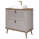 Ver imagem 1 de Gabinete de Banheiro Veneto com Cuba 80cm Cappuccino/freijo - Mgm