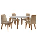 Ver imagem 2 de Conjunto Sala de Jantar Mesa Liz 120cm com Vidro Canto Reto e 4 Cadeiras Athenas Moderna