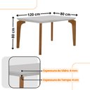 Ver imagem 4 de Conjunto Sala de Jantar Mesa Liz 120cm com Vidro Canto Reto e 4 Cadeiras Athenas Moderna