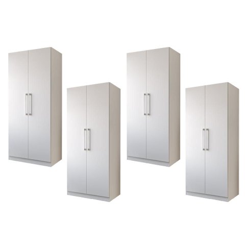 Kit 04 Armário Multiuso Grande 100% em Mdf Rimo Branco