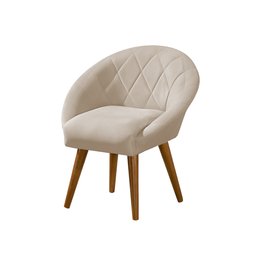Kit 4 Poltronas Canastra Decorativa para Recepção Estofado Linho Bege Pés Palito - 2