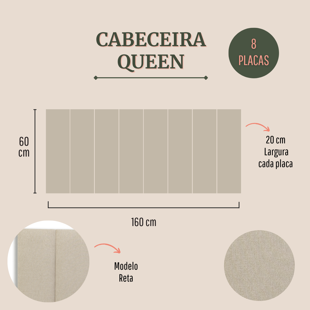 Cabeceira Queen 160x60 Cama Box Modulada Reta Linho Cru - 2