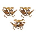 Ver imagem 1 de Kit 3 Jogos de Mesa Dobravel com 4 Cadeiras de Madeira 70x70 para Restaurante e Bar - Mel