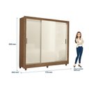 Ver imagem 7 de Guarda Roupa Moderno Casal 3 Portas Correr Espaçoso