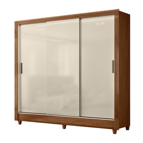 Guarda Roupa Moderno Casal 3 Portas Correr Espaçoso