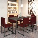 Ver imagem 2 de Conjunto Duas Cadeiras Sala Jantar Barcelona Base Preta:bordo