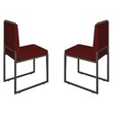 Ver imagem 1 de Conjunto Duas Cadeiras Sala Jantar Barcelona Base Preta:bordo
