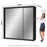 Guarda Roupa Casal com Espelhos 3 Portas de Correr 4 Gavetas Max Premium Espresso Móveis - 4