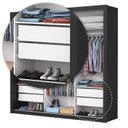 Ver imagem 6 de Guarda Roupa Casal com Espelhos 3 Portas de Correr 4 Gavetas Max Premium Espresso Móveis Preto