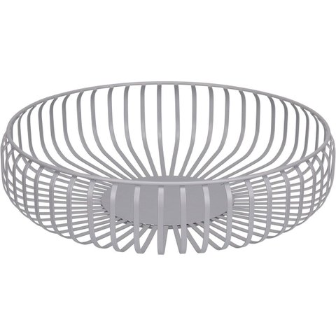 Centro de Mesa Decorativo de Metal Prata 8x36x36cm Sala Jantar Decoração Enfeite