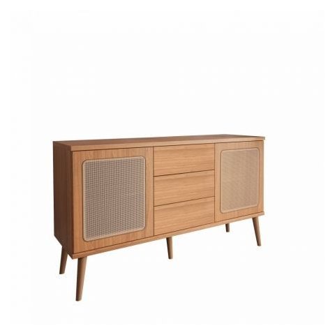 Balcao Tela Sintetica 2 Portas e 3 Gavetas Tb331 - Freijo