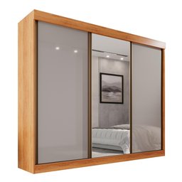 Guarda Roupa Casal 100% Mdf 3 Portas de Correr 6 Gavetas com Espelho Central Fênix - Mais Móveis - 6