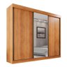 Guarda Roupa Casal 100% Mdf 3 Portas de Correr 6 Gavetas com Espelho Central Fênix - Mais Móveis - 1