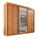 Ver imagem 1 de Guarda Roupa Casal 100% Mdf 3 Portas de Correr 6 Gavetas com Espelho Central Fênix - Mais Móveis