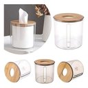 Ver imagem 2 de Porta Papel Higiênico Redondo Tampa Bambu Organizador Banheiro Sustentável Durável Prático Estilo