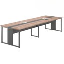 Ver imagem 2 de Mesa para Sala de Reunião 6 Lugares Cancún Noce Preto