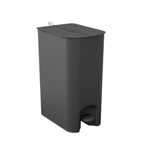 Lixeira com Pedal Borboleta 20l Preto com Alça Bege Coza