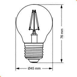 Lâmpada Led Bolinha Filamento 2w G45 Âmbar E27 Retrô Vintage - 3