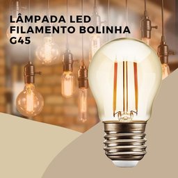 Lâmpada Led Bolinha Filamento 2w G45 Âmbar E27 Retrô Vintage - 6