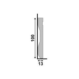 Kit Rodape Poliestireno 10cm Frisado Santa Luzia 24metros (10 Barras) - 2