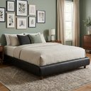 Ver imagem 3 de Cama Casal Japonesa Pés Madeira 154cm Firenze Corano Preto - Nexta Casa