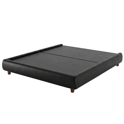 Cama Casal Japonesa Pés Madeira 154cm Firenze Corano Preto - Nexta Casa