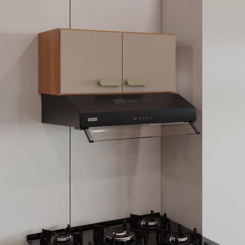 Armário Aéreo Modulado para Geladeira Fidelitá Mariana 60cm 2 Portas Freijó/camurça