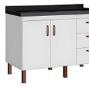 Ver imagem 3 de Gabinete de Cozinha 144 Cm 2 Portas 3 Gavetas Balcão Branco:branco