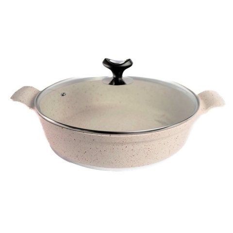 Frigideira Branca Antiaderente Marmorizada Javali Aa 30cm 2101jav