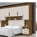 Ver imagem 5 de Dormitório Completo Georgia Para Cama Box Casal 1,38m Jequitibá/Off White J&A