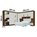 Ver imagem 3 de Dormitório Completo Georgia Para Cama Box Casal 1,38m Jequitibá/Off White J&A